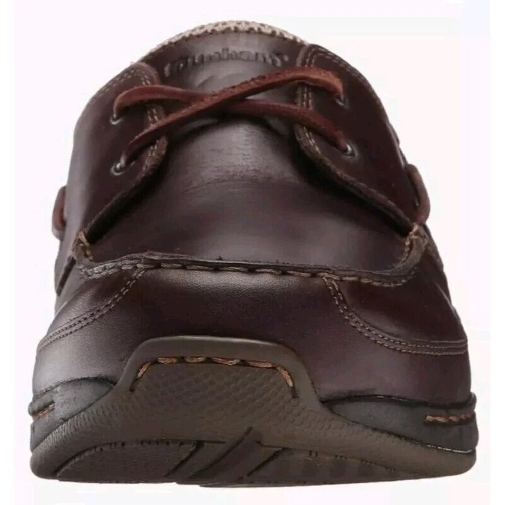 New Dunham Men's Shoreline Leather Loafers Size 15 4E Dark Brown NIB Boat Shoes - Picture 12 of 16